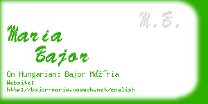 maria bajor business card